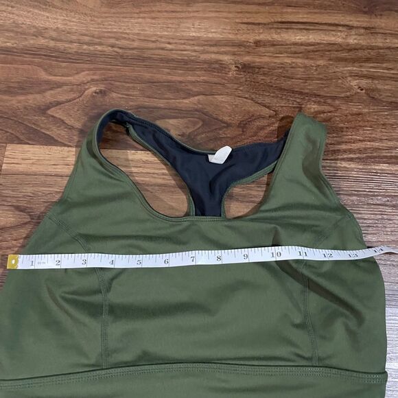 Free People Never Better Synergy Bra Womens Medium NO PADS Olive Green Yoga Gym - Picture 6 of 8